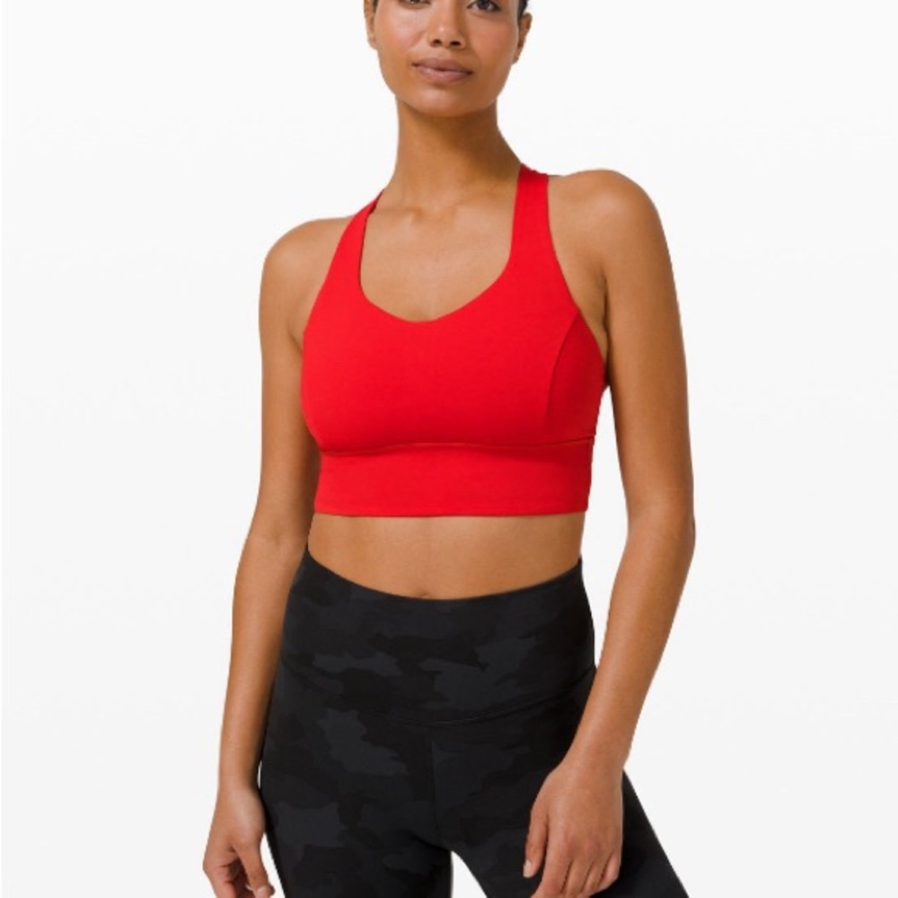 Free to be longline red sports bra